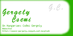 gergely csemi business card